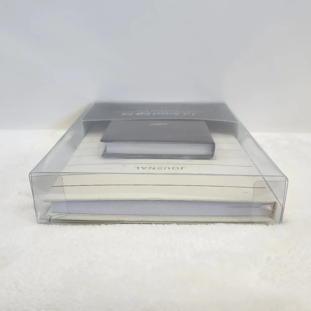Gartner Studios Cream Gray Gold Bookcloth Journal 2 Piece Gift Set NWT